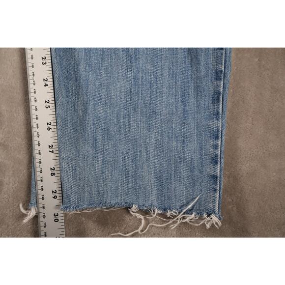 Eddie Bauer Jeans Mens 44x36 Blue Classic Fit Premium Denim Distressed Raw Hem - Picture 4 of 9